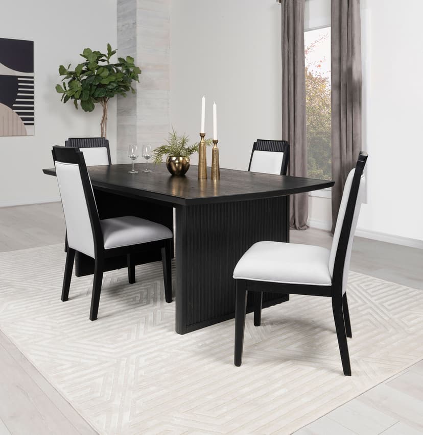 Brookmead 5-piece Extension Leaf Dining Table Set Black