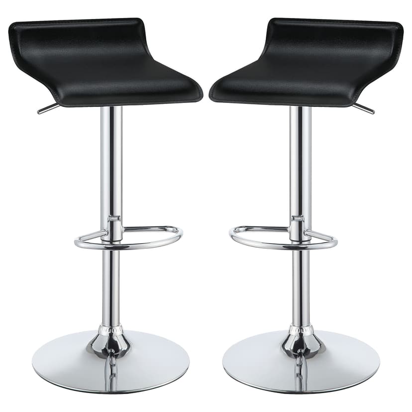 Bidwell Upholstered Adjustable Bar Stool Black (Set of 2)