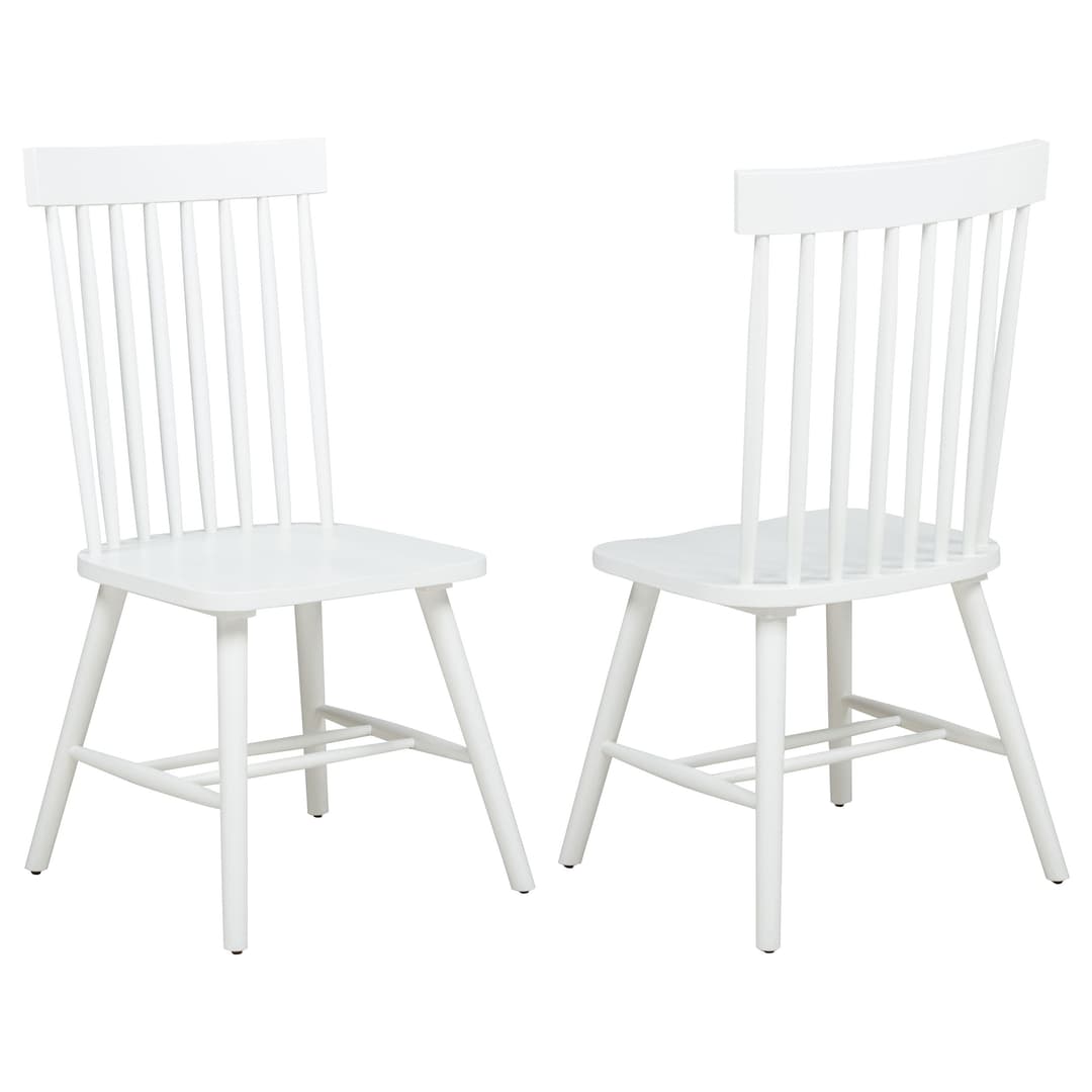 Andrews Windsor Spindle Back Dining Side Chair White (Set of 2)