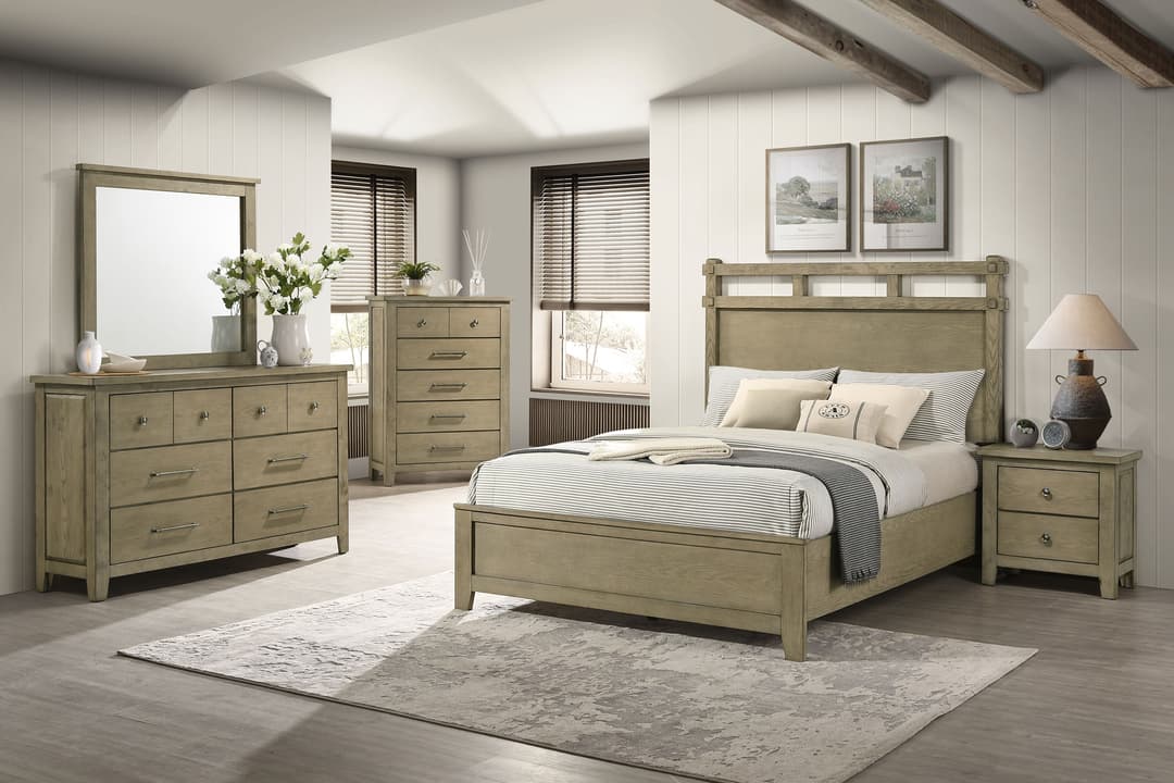 Hazlewood 5-piece Eastern King Bedroom Set Vineyard Oak