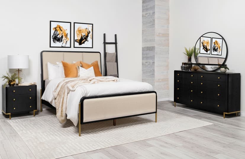 Arini 4-piece Queen Bedroom Set Cream and Black