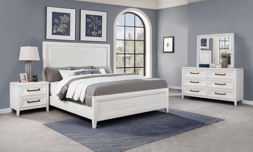 Marielle 4-piece Queen Bedroom Set Distressed White 