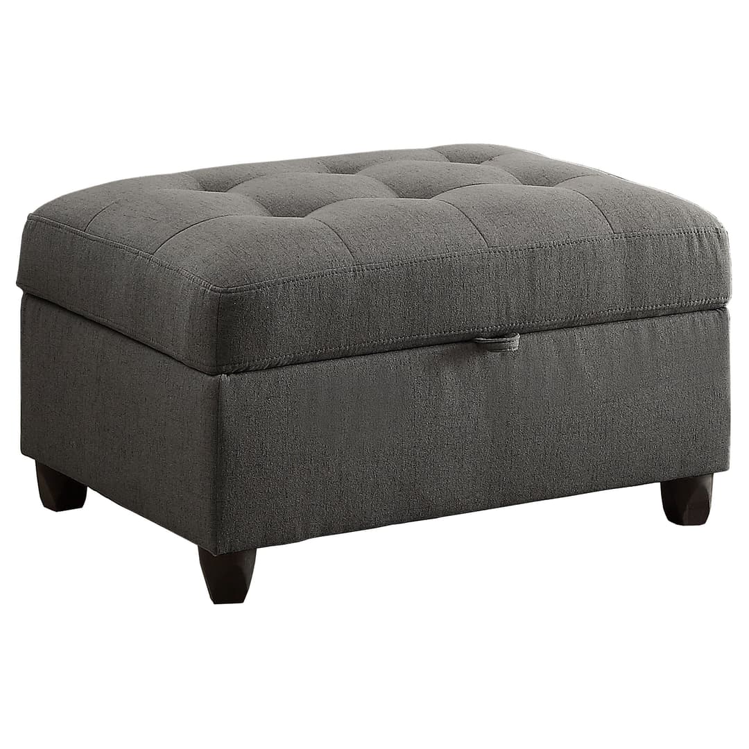 Stonenesse Rectangular Upholstered Storage Ottoman Grey