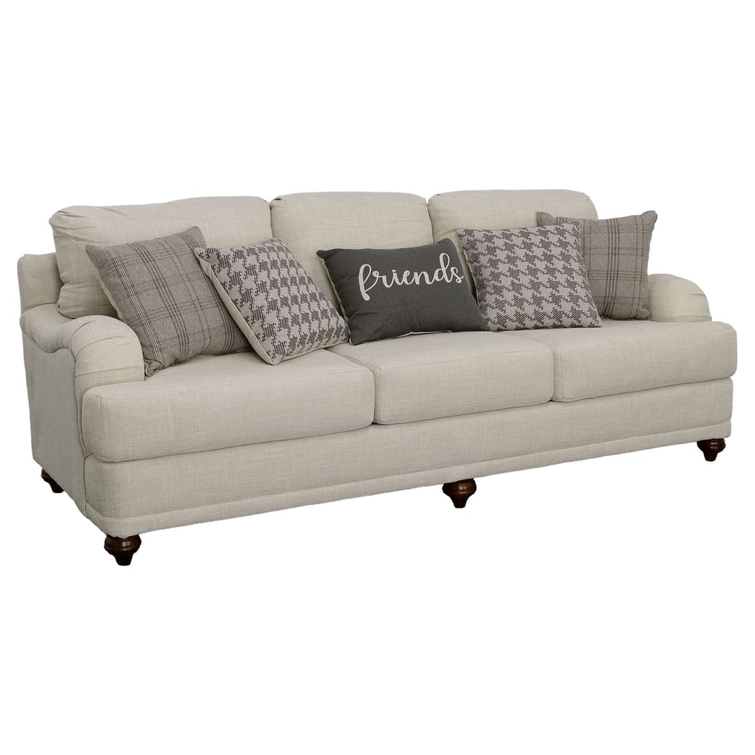 Glenn Upholstered English Arm Sofa Light Grey and Grey