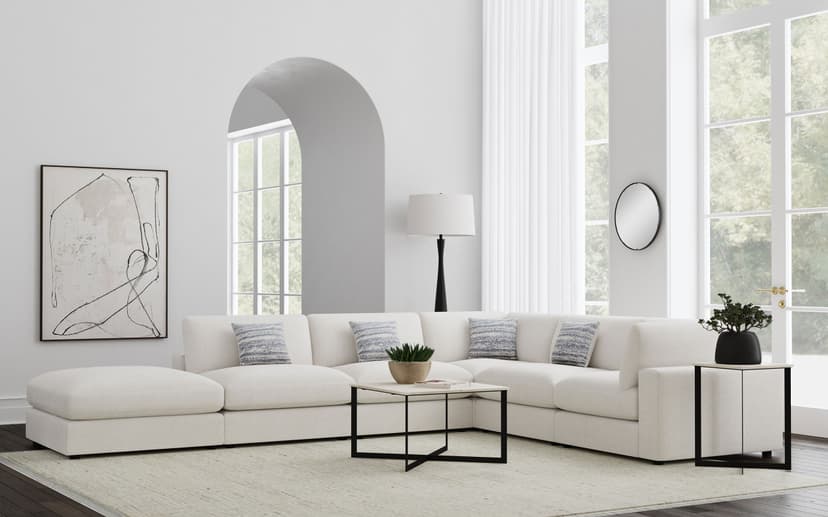Serene 6-piece Upholstered Modular Sectional Sofa Beige