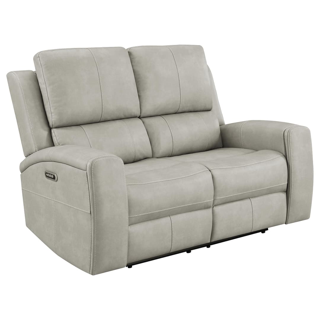 Brickston Triple Power Reclining Loveseat Grey