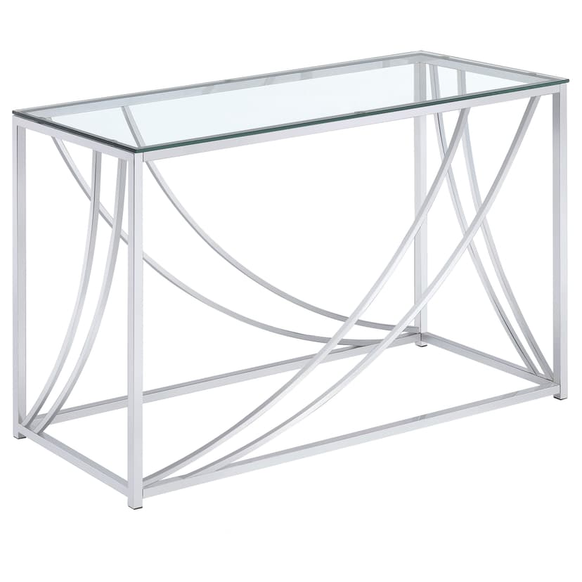 Lille Glass Top Entryway Console Table Accents Chrome